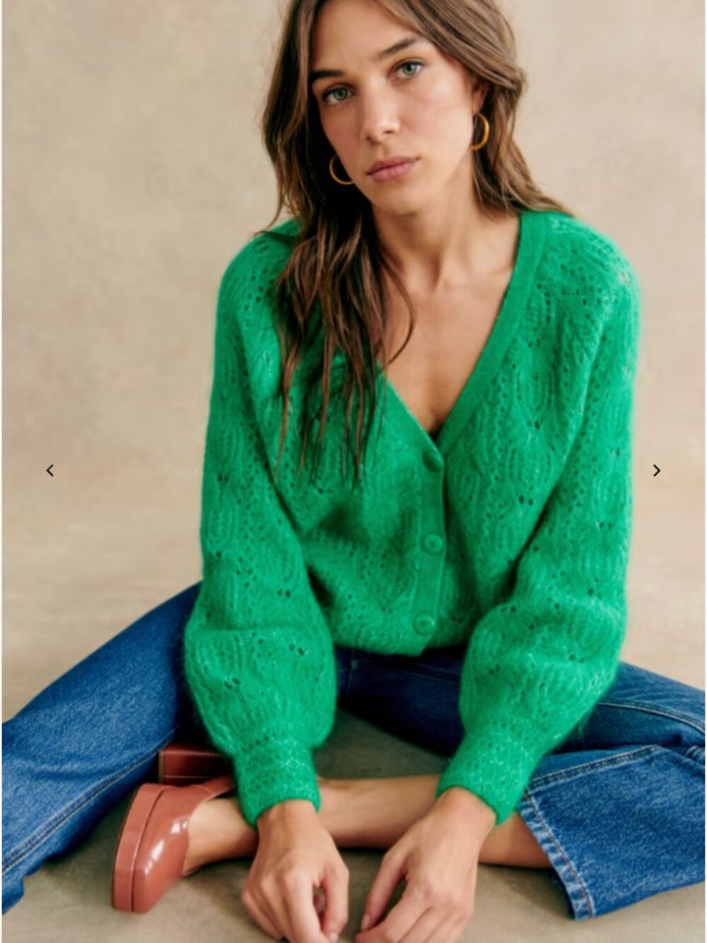 Sezane Green Joia Cardigan - XL, brand new w/ tags! 🇮🇹